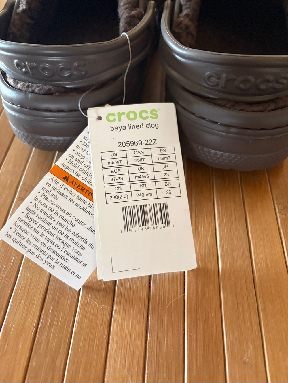 CROCS Classic Lined Clog in Brown - Picture 2 of 5